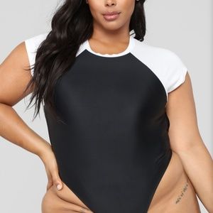 Fashion Nova Black and White One Piece Swimsuit